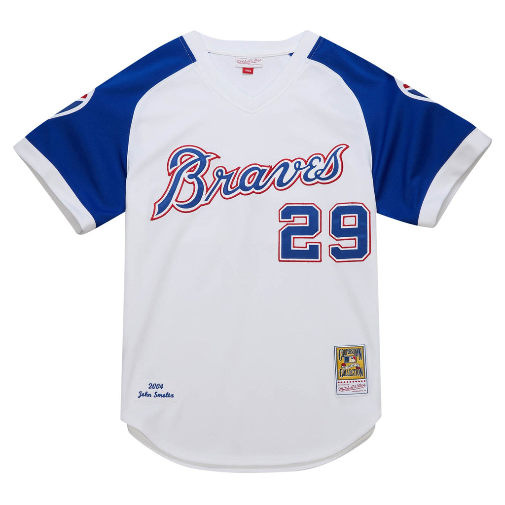 Atlanta Braves John Smoltz White 2004 Cooperstown Collection Throwback Baseball Jersey