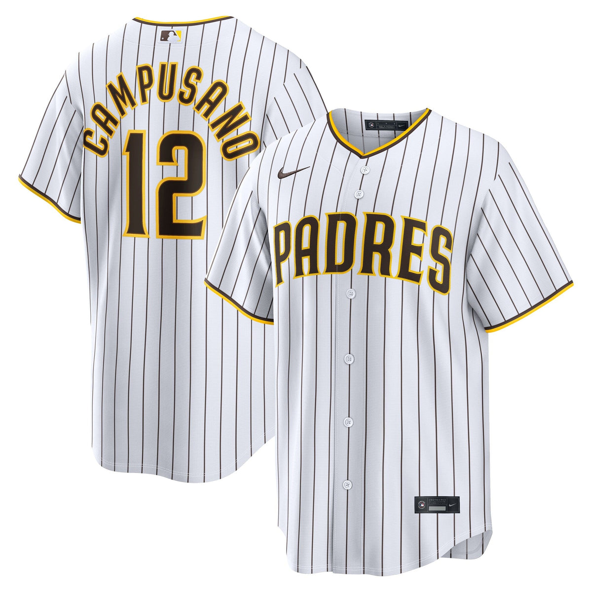 San Diego Padres Luis Campusano White Home Replica Baseball Jersey