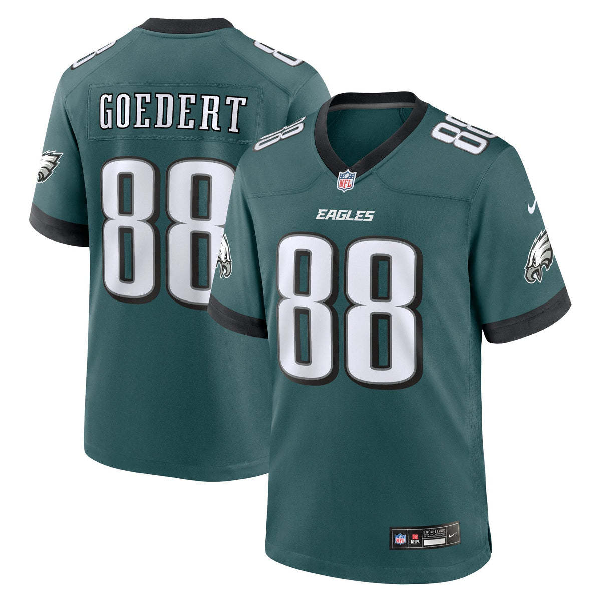 Philadelphia Eagles Dallas Goedert Midnight Green Team Game Football Jersey