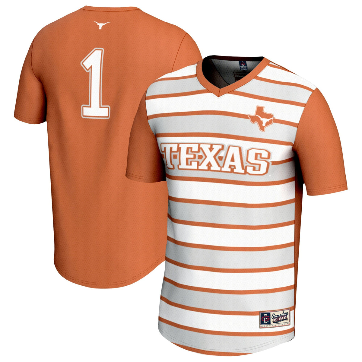 #1 Texas Orange Texas Longhorns Lightweight Soccer Fashion Jersey