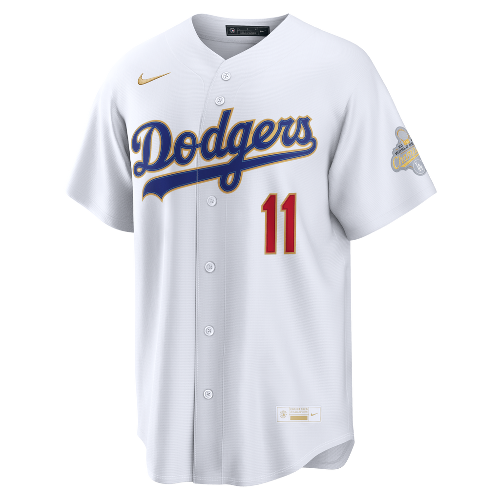 Los Angeles Dodgers Roki Sasaki White 2026 Gold Collection Kanji Stadium Baseball Jersey
