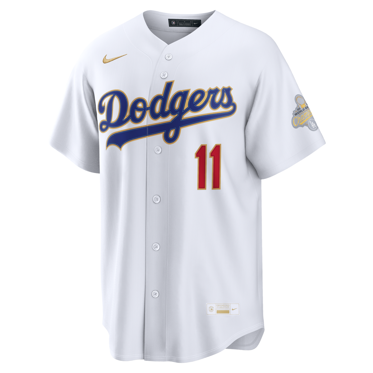 Los Angeles Dodgers Roki Sasaki White 2026 Gold Collection Kanji Stadium Baseball Jersey