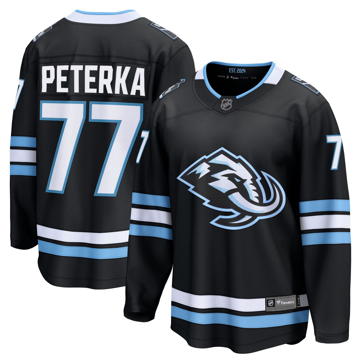 Utah Mammoth JJ Peterka Black Home Breakaway Hockey Jersey