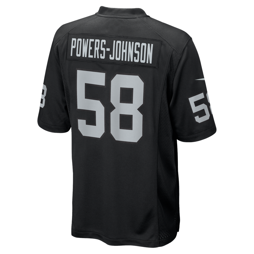 Las Vegas Raiders Jackson Powers-Johnson Black Team Game Football Jersey