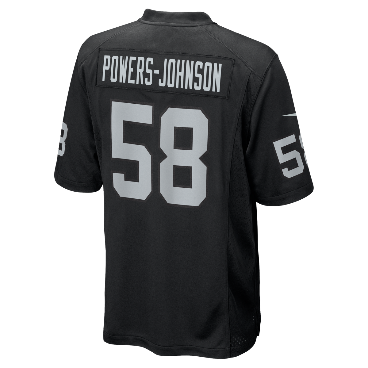 Las Vegas Raiders Jackson Powers-Johnson Black Team Game Football Jersey