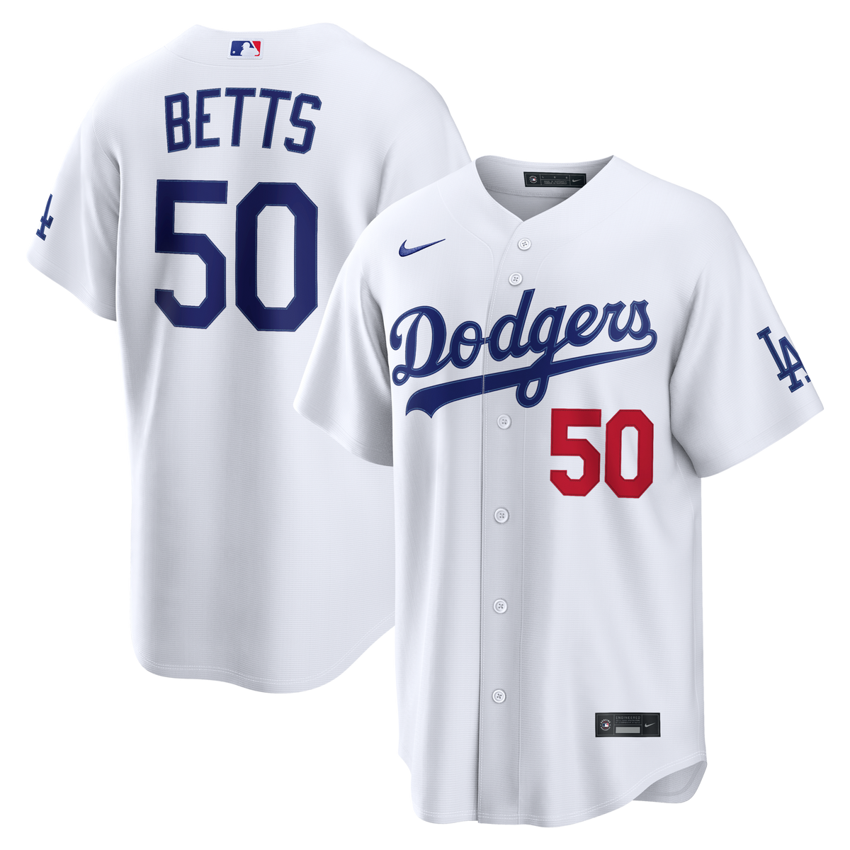 Los Angeles Dodgers Mookie Betts White Home Stadium Baseball Jersey