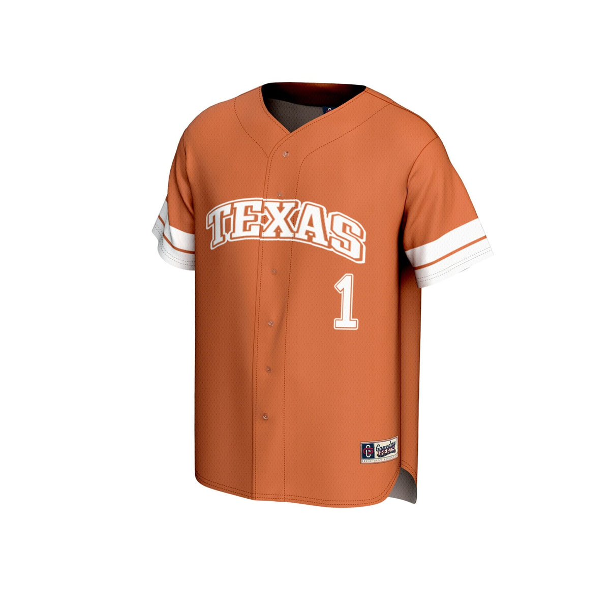 #1 Texas Longhorns Collegiate Baseball Fashion Jersey - Texas Orange