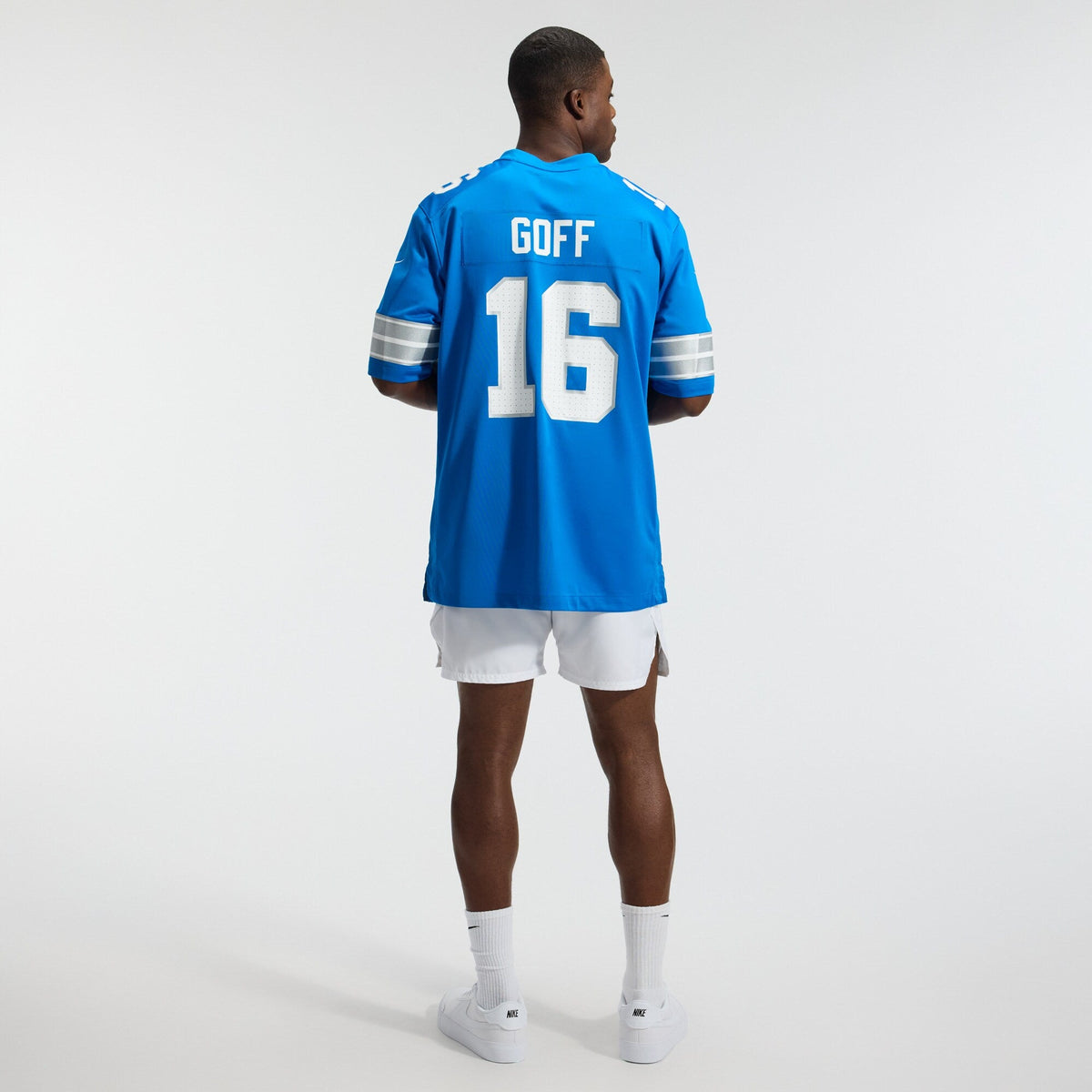 Detroit Lions Jared Goff Blue Game Football Jersey