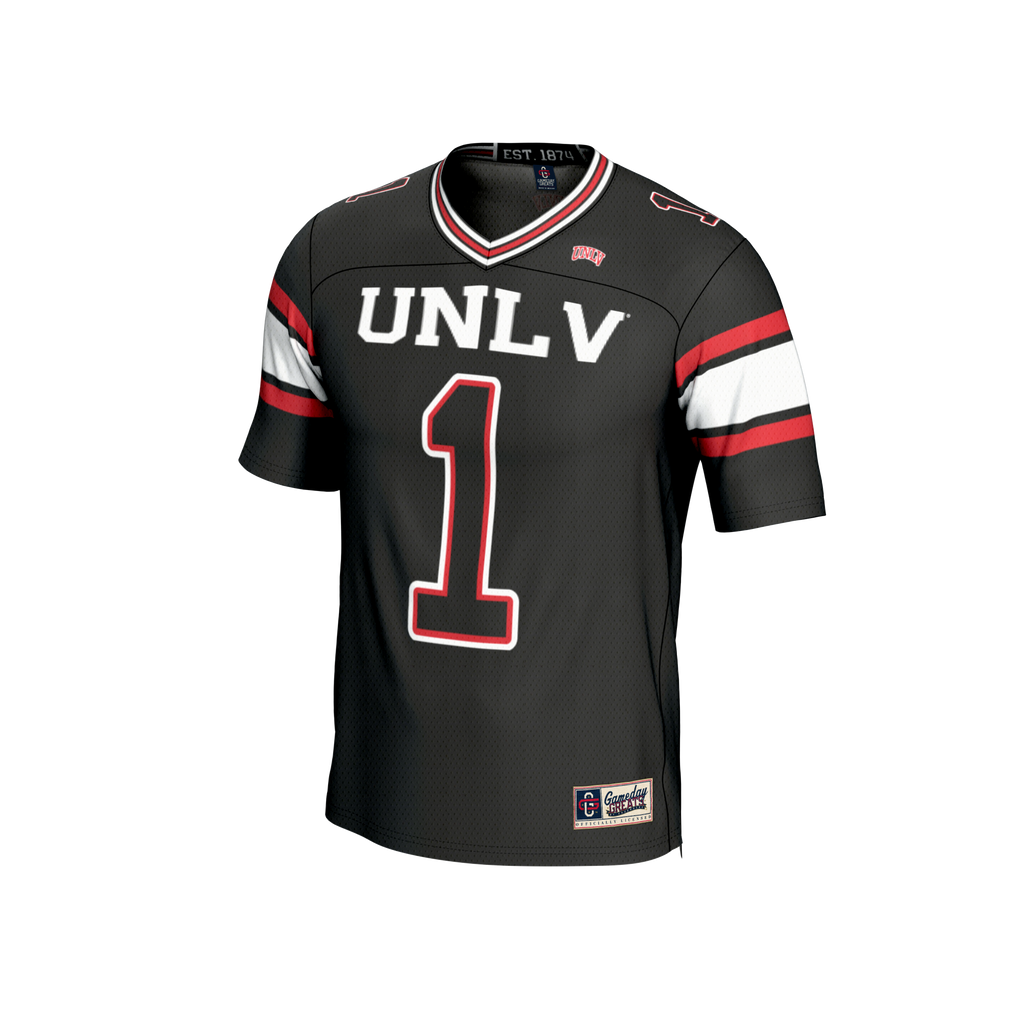 #1 UNLV Rebels Lightweight Football Fashion Jersey - Black