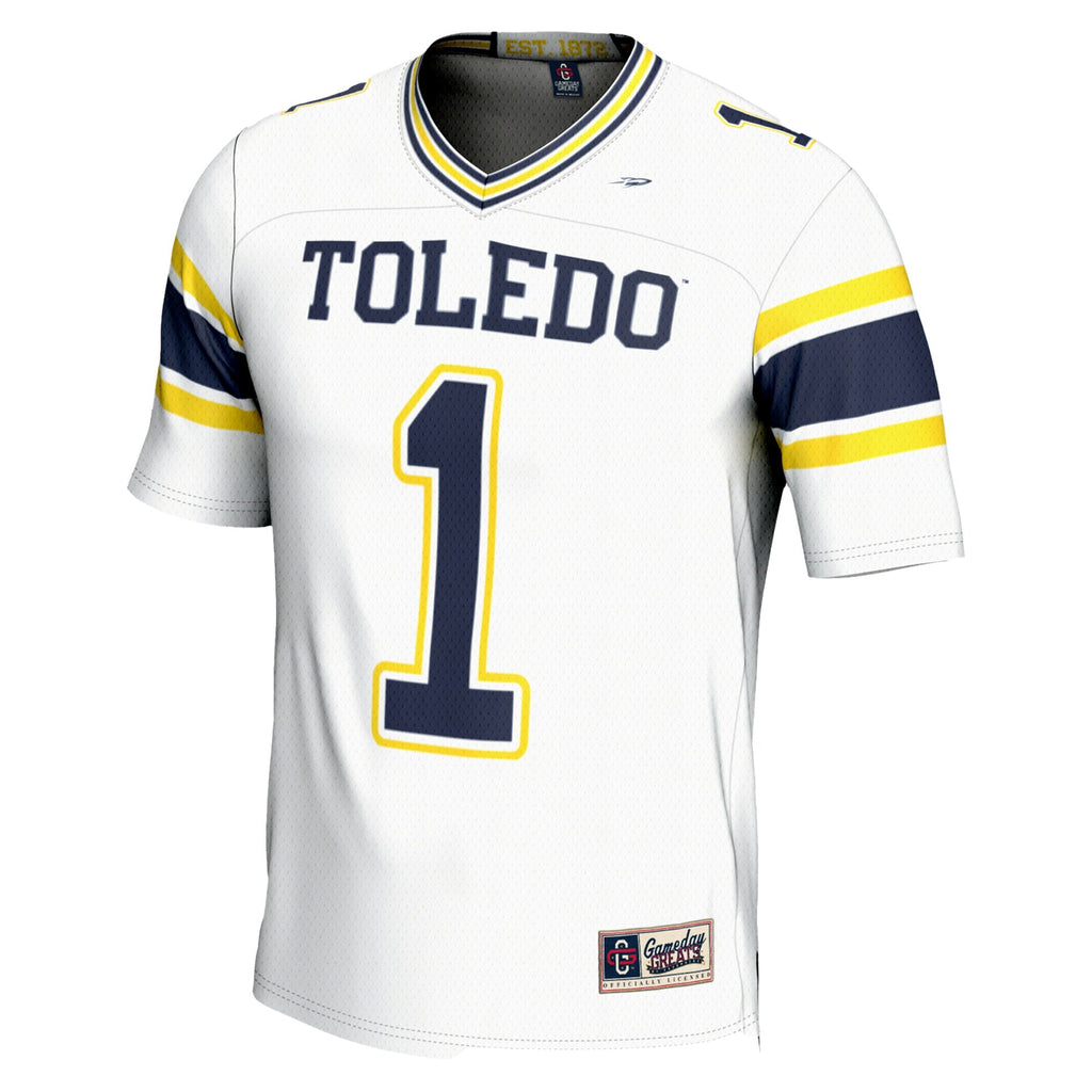 #1 Toledo Rockets Endzone Football Jersey - White
