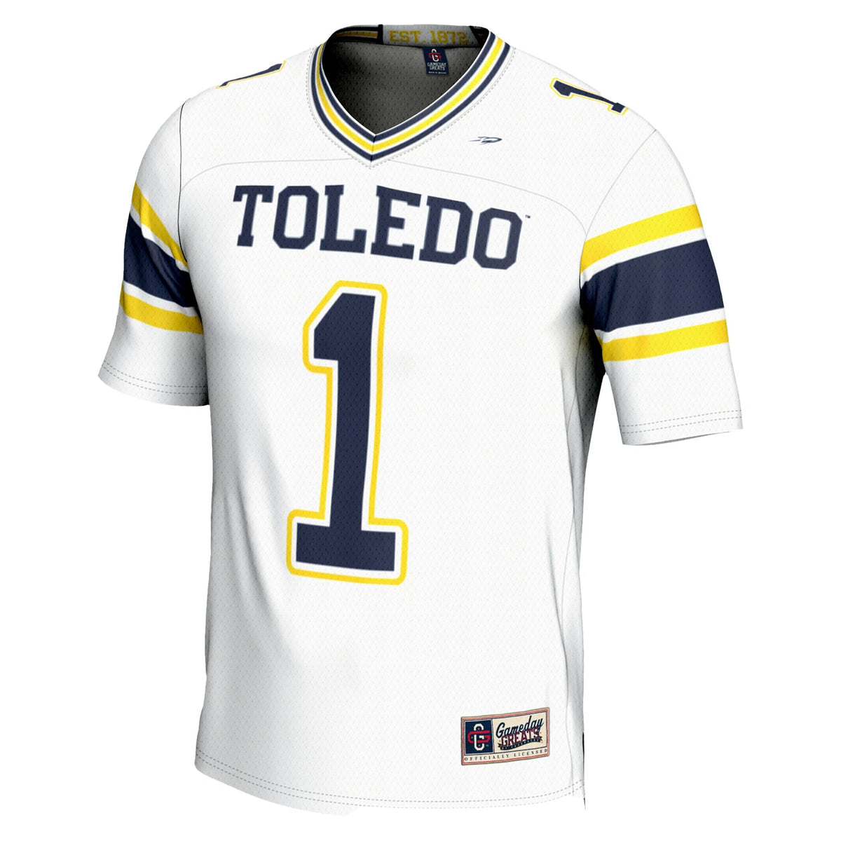 #1 Toledo Rockets Endzone Football Jersey - White