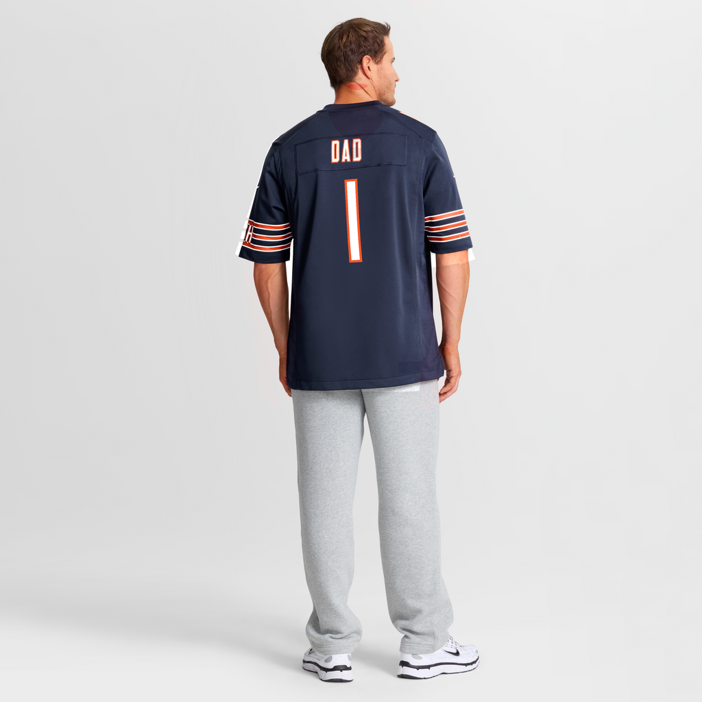Chicago Bears Number 1 Dad Navy Game Football Jersey