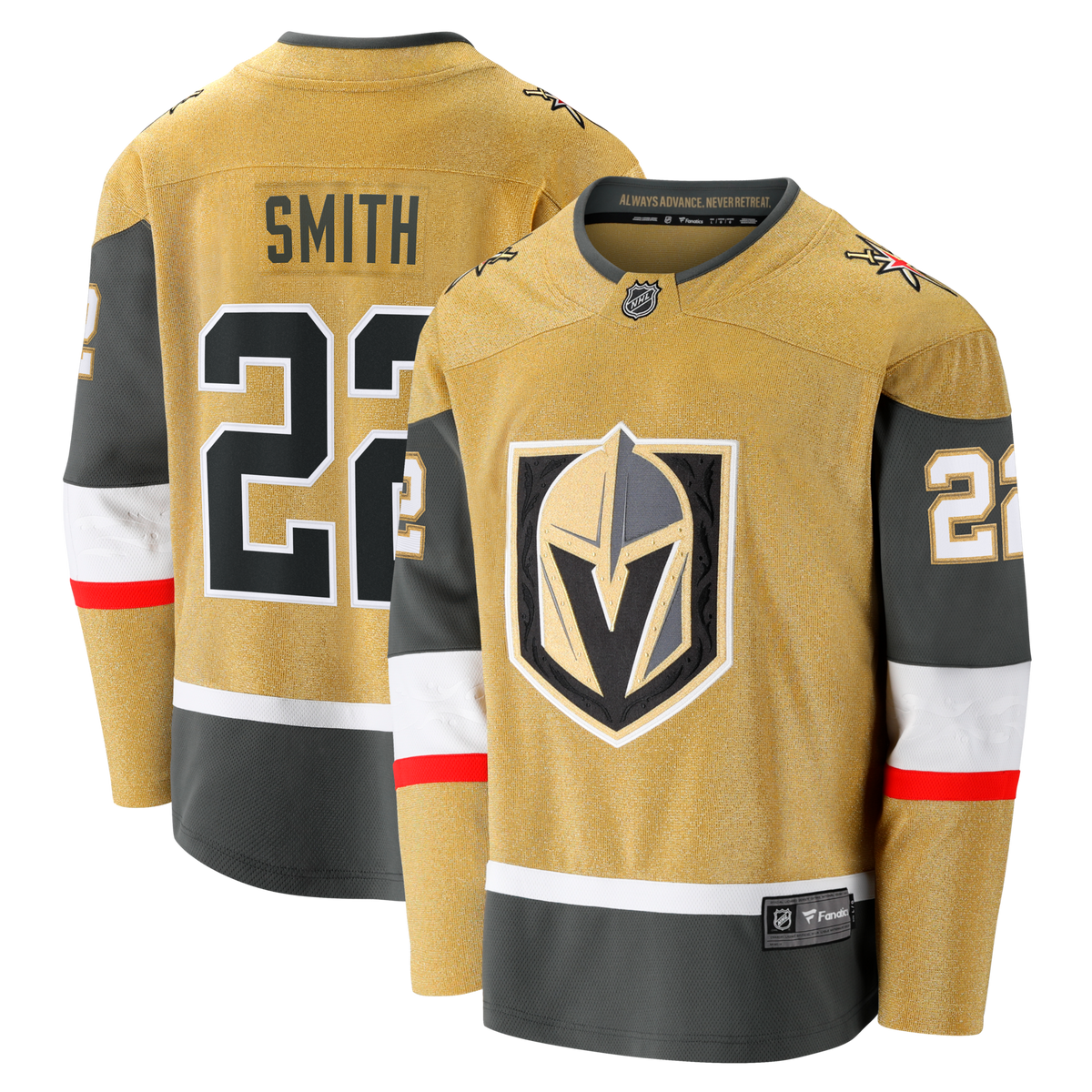 Vegas Golden Knights Cole Smith Gold Home Breakaway Hockey Jersey