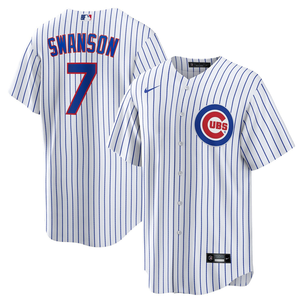 Chicago Cubs Dansby Swanson White Replica Player Baseball Jersey