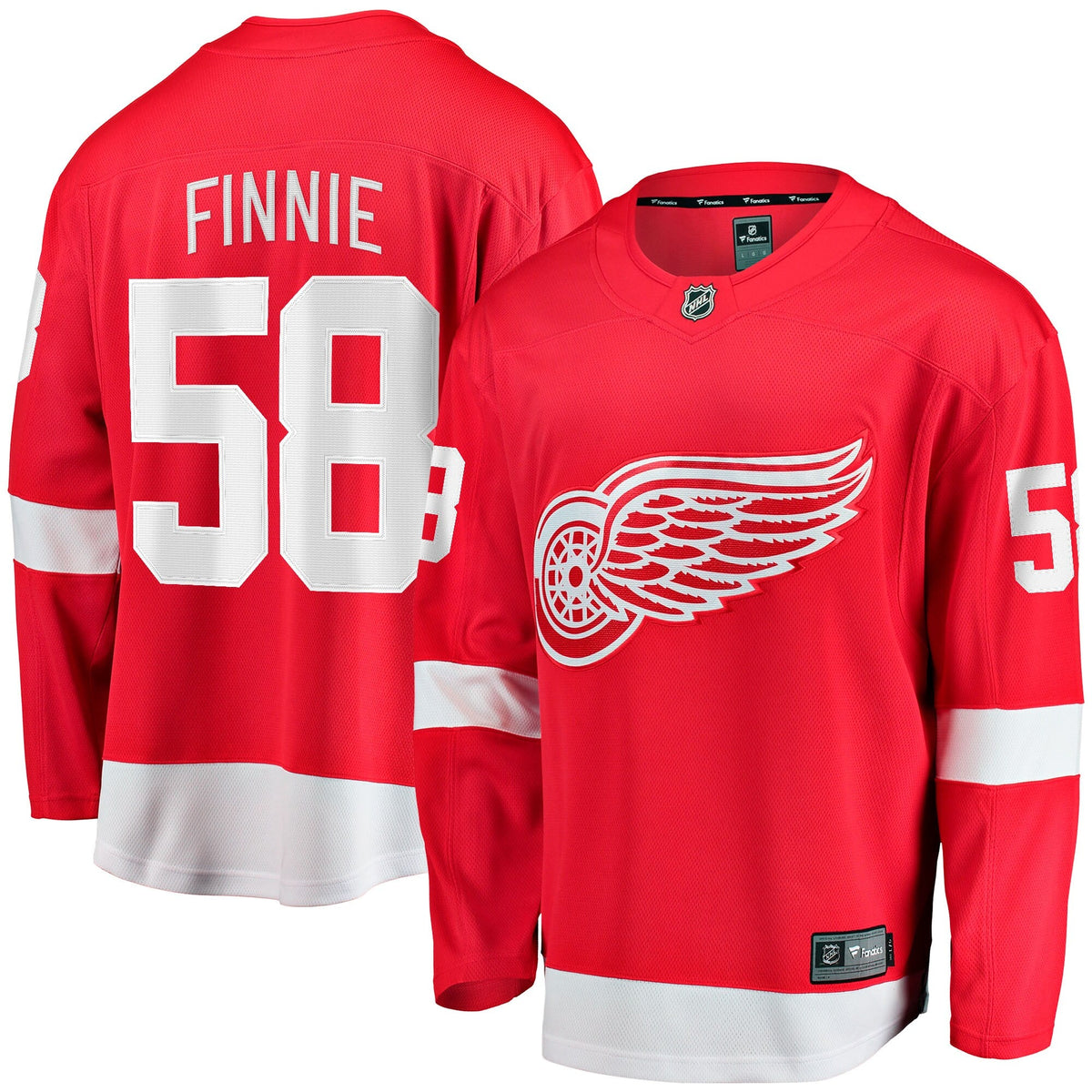 Detroit Red Wings Emmitt Finnie Red Home Breakaway Hockey Jersey