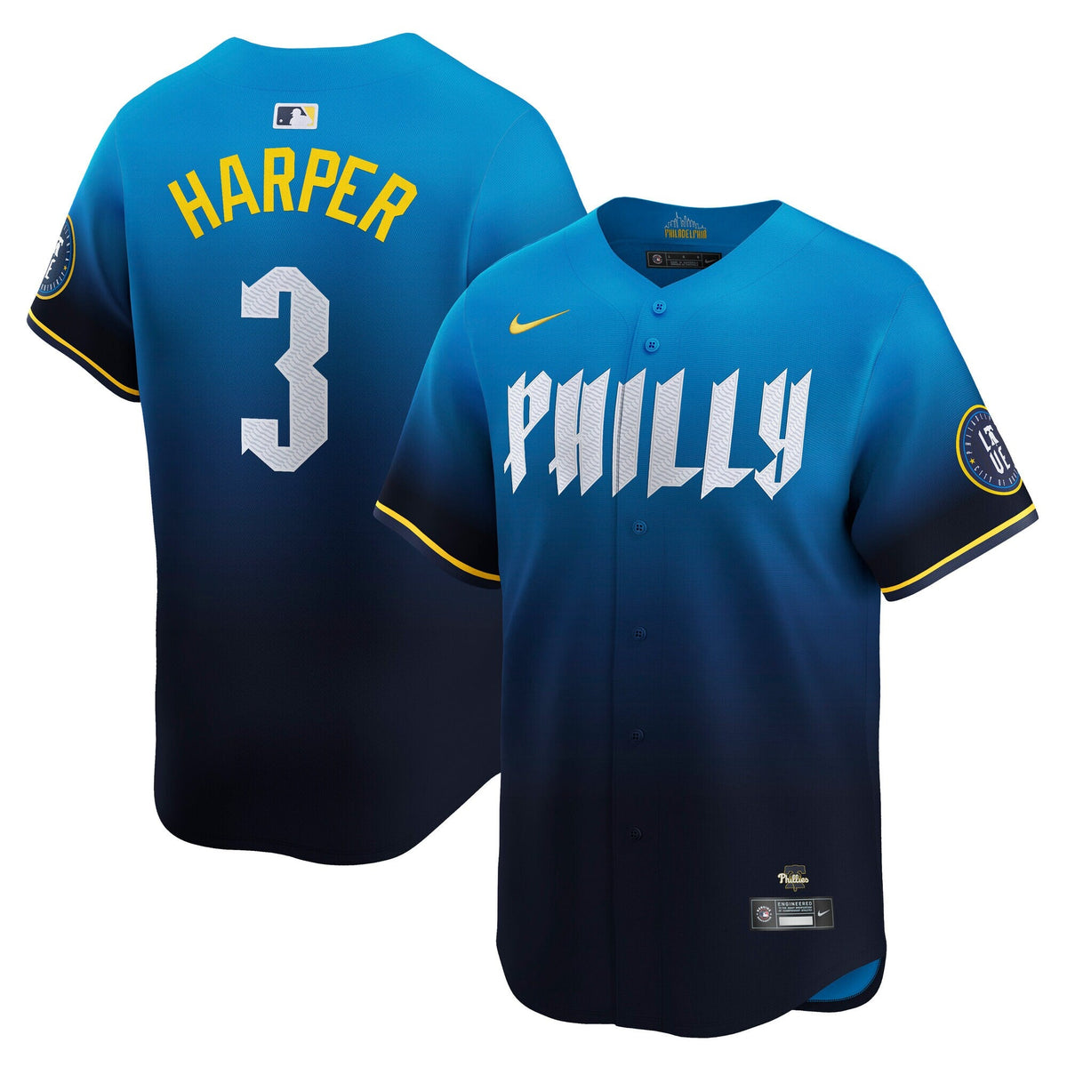 Philadelphia Phillies Bryce Harper Blue City Connect Limited Player Baseball Jersey