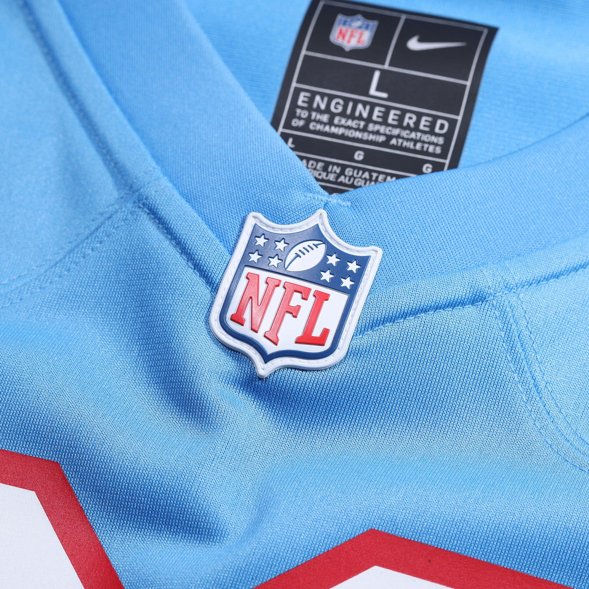 Tennessee Titans Light Blue Oilers Throwback Custom Game Football Jersey