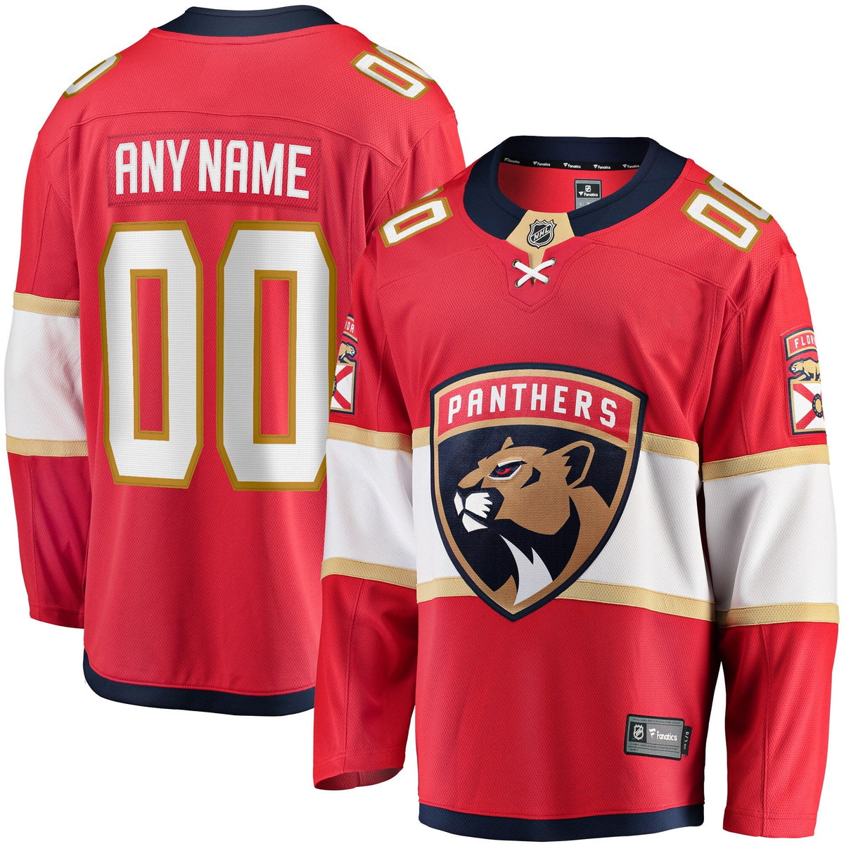 Florida Panthers Red Home Breakaway Custom Hockey Jersey