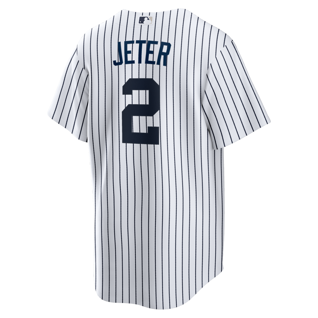 New York Yankees Derek Jeter White Home Retired Player Replica Baseball Jersey