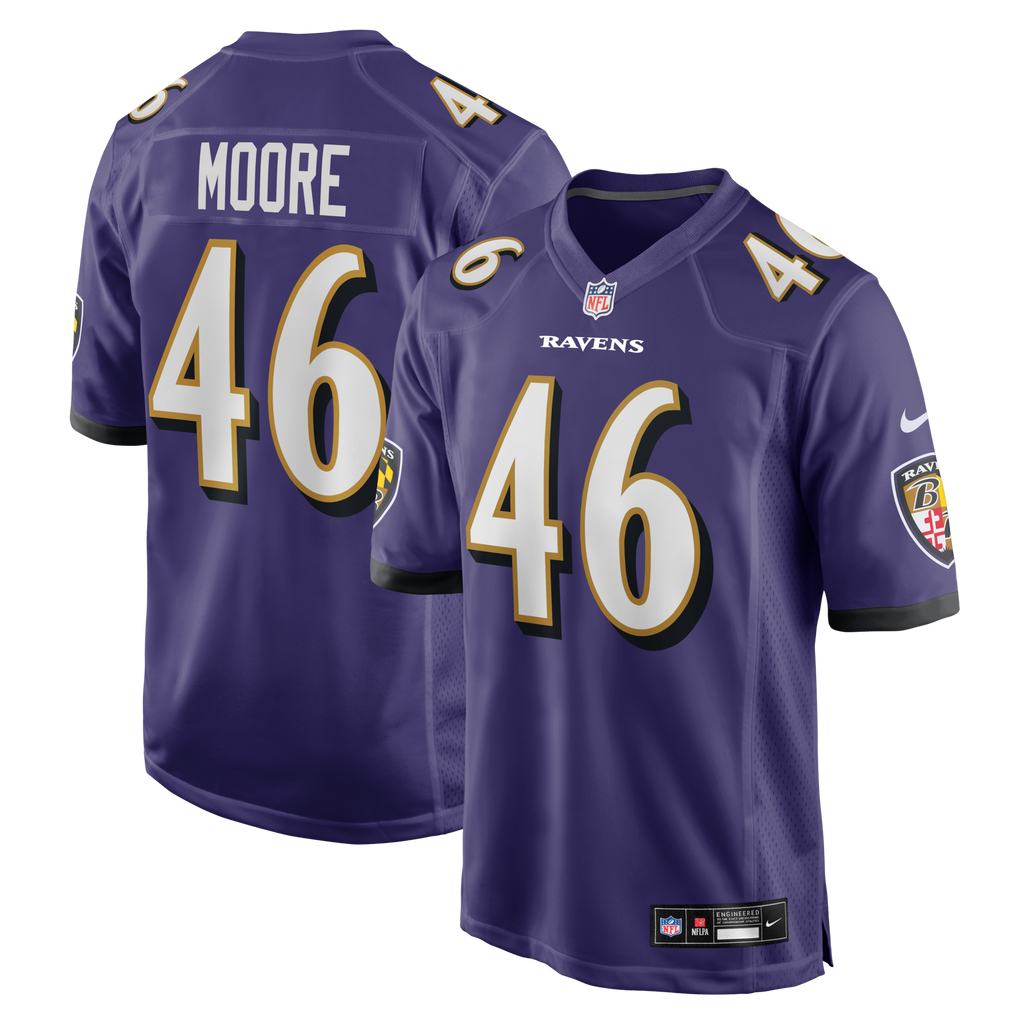 Baltimore Ravens Nick Moore Purple Game Football Jersey