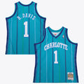 Charlotte Hornets Baron Davis 1999 Swingman Road Jersey - Teal