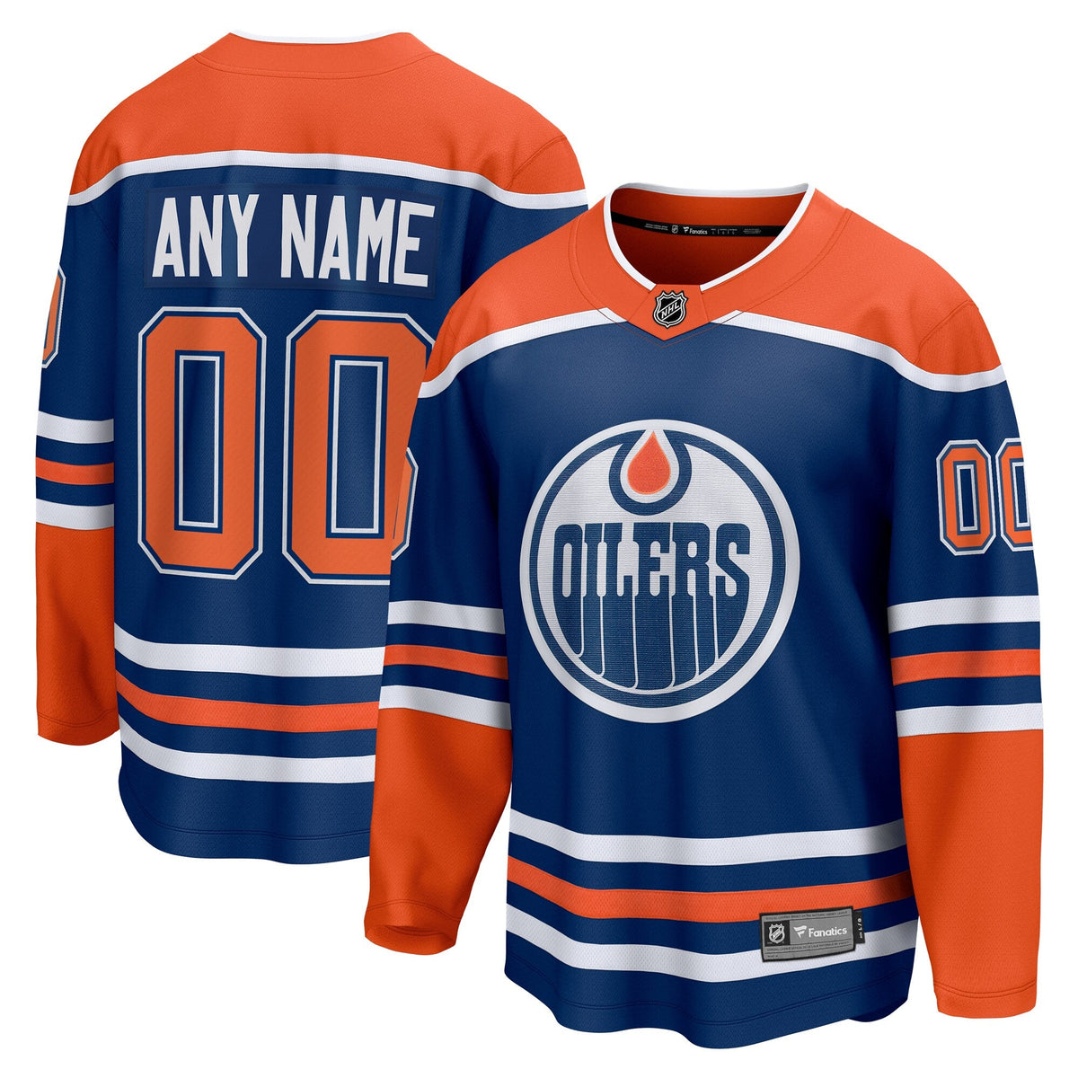 Edmonton Oilers Royal Home Breakaway Custom Hockey Jersey