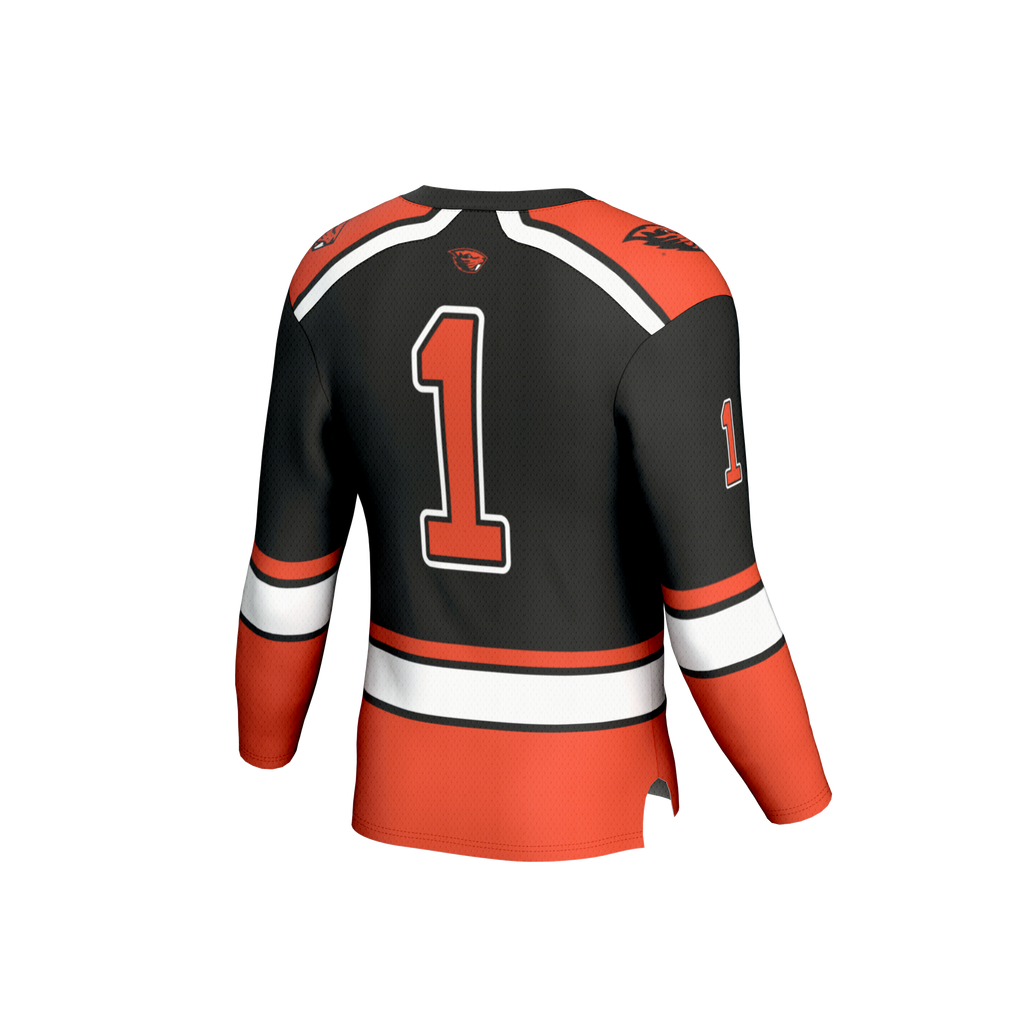 #1 Black Oregon State Beavers Lightweight Hockey Fashion Jersey