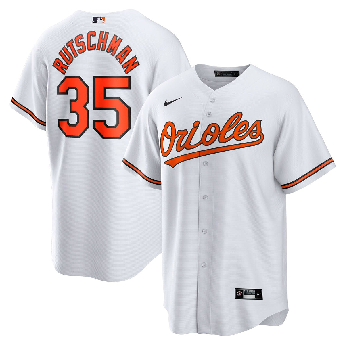 Baltimore Orioles Adley Rutschman White Replica Player Baseball Jersey