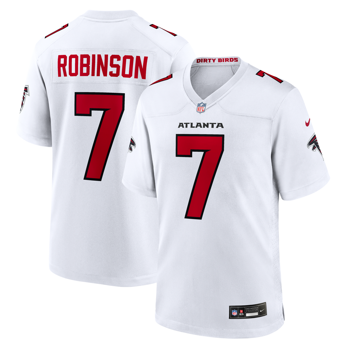 Atlanta Falcons Bijan Robinson White Game Football Jersey