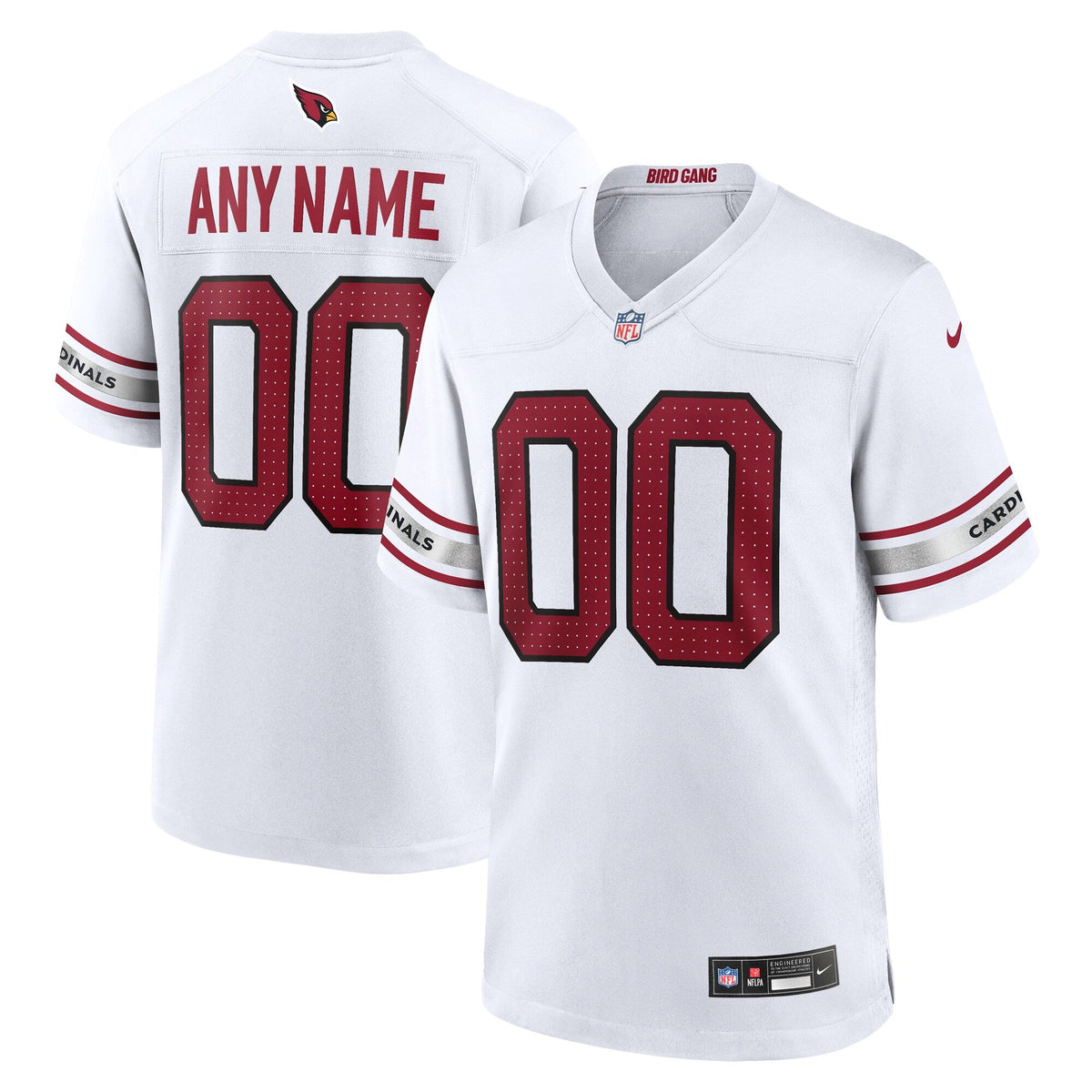 Arizona Cardinals White Custom Game Football Jersey