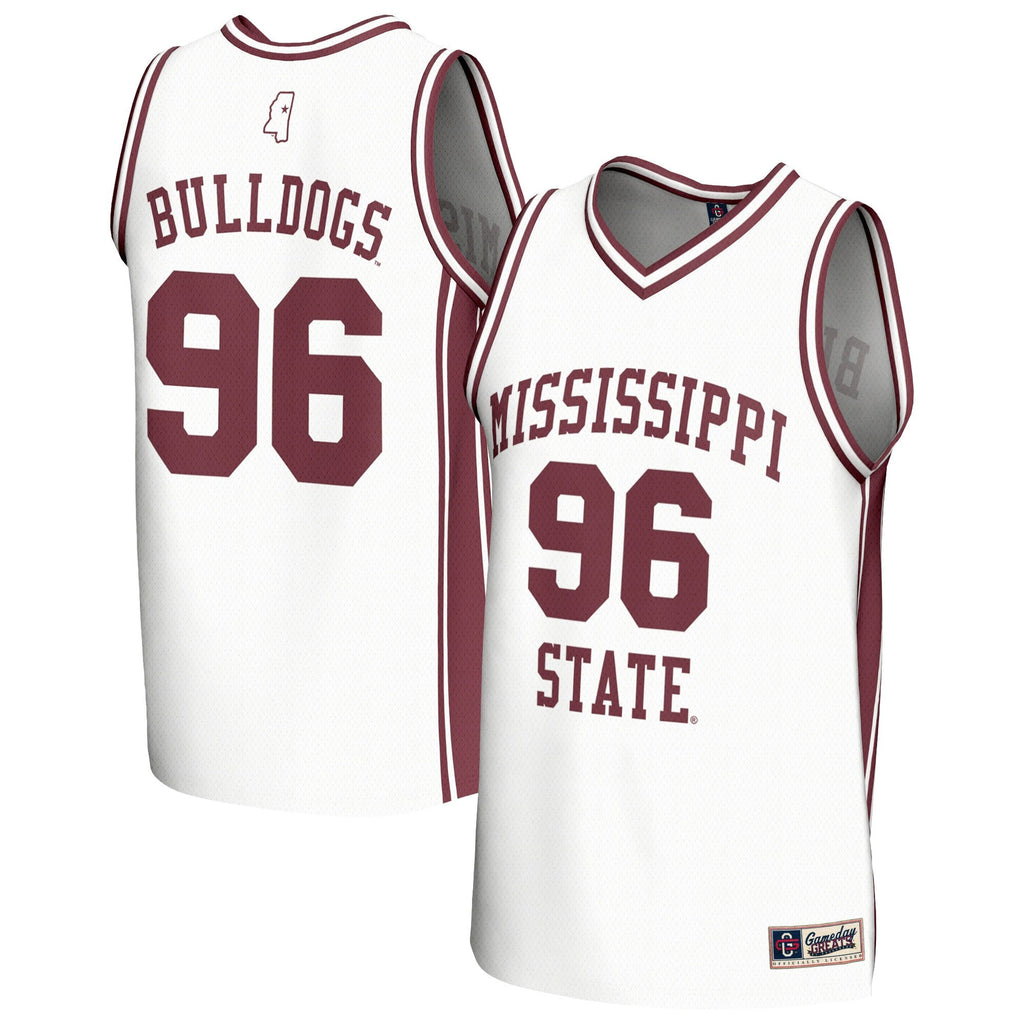 White Mississippi State Bulldogs Lightweight Collegiate Basketball Fashion Jersey