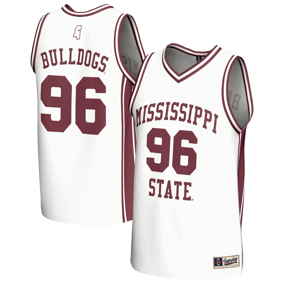 White Mississippi State Bulldogs Lightweight Collegiate Basketball Fashion Jersey
