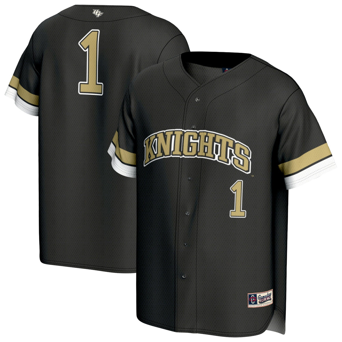 #1 Black UCF Knights Collegiate Baseball Fashion Jersey