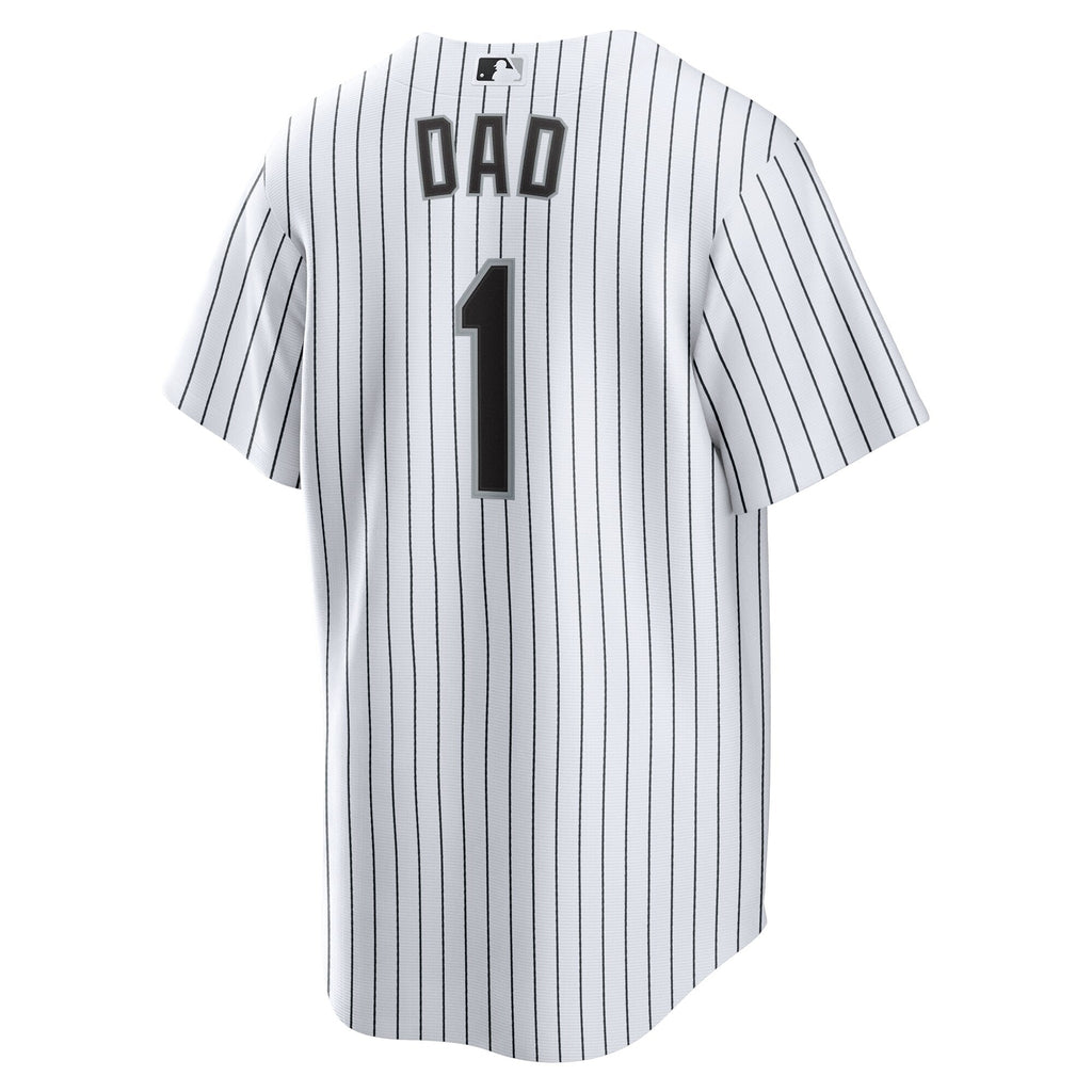 Chicago White Sox White #1 Dad Home Replica Baseball Jersey