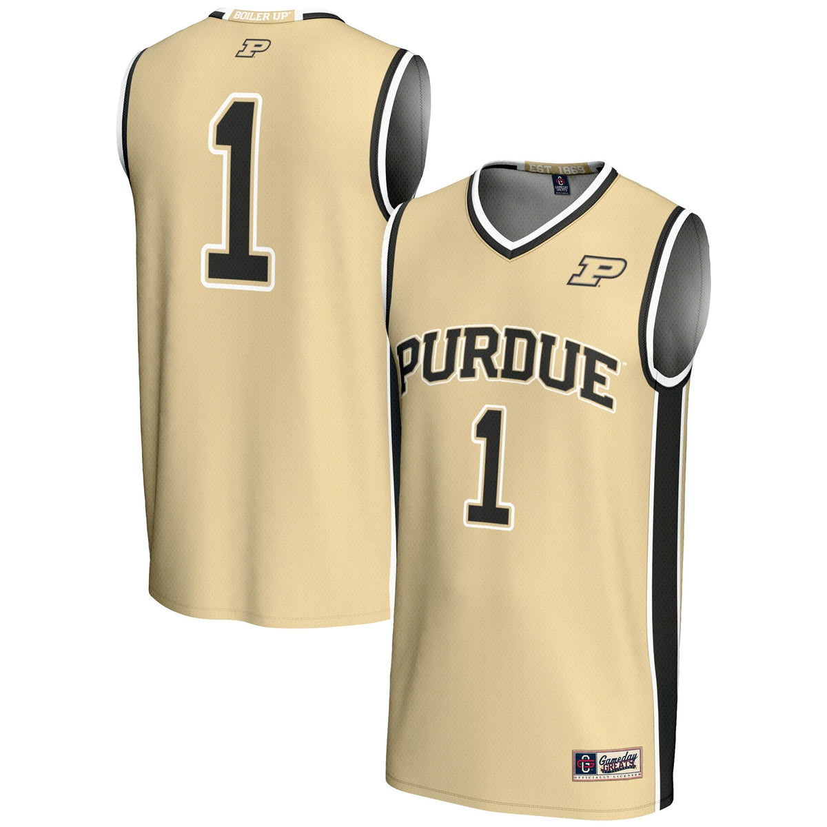 Male #1 Gold Purdue Boilermakers Lightweight Basketball Jersey
