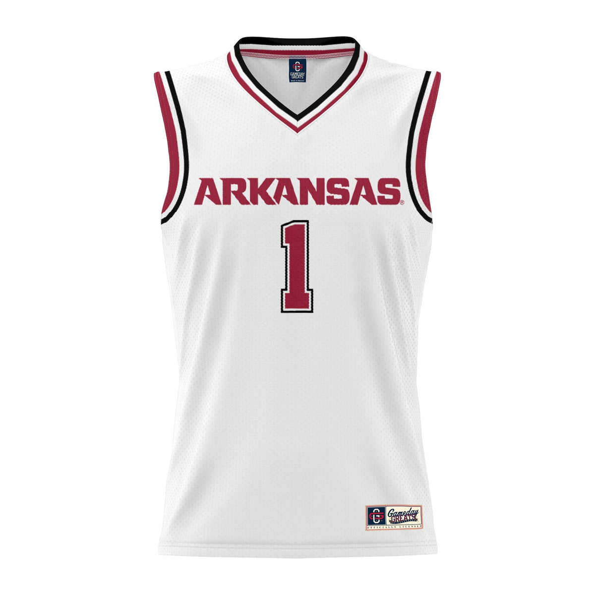 #1 White Arkansas Razorbacks Lightweight Basketball Jersey