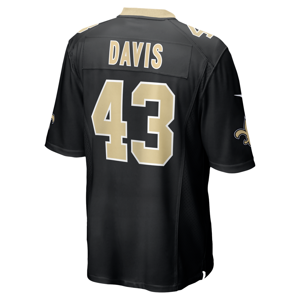 New Orleans Saints Michael Davis Black Team Game Football Jersey