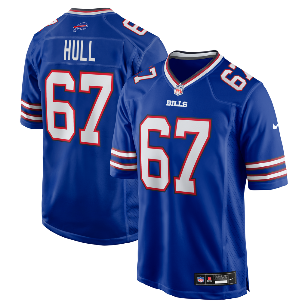 Buffalo Bills Kent Hull Royal Game Retired Player Football Jersey
