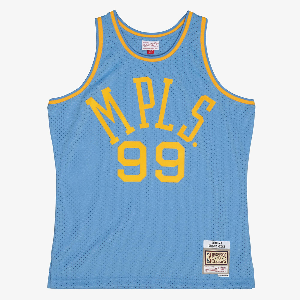 Los Angeles Lakers George Mikan 1948 Dark Jersey - Columbia Blue