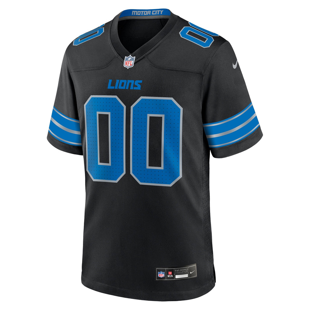 Detroit Lions Black Alternate Custom Game Football Jersey