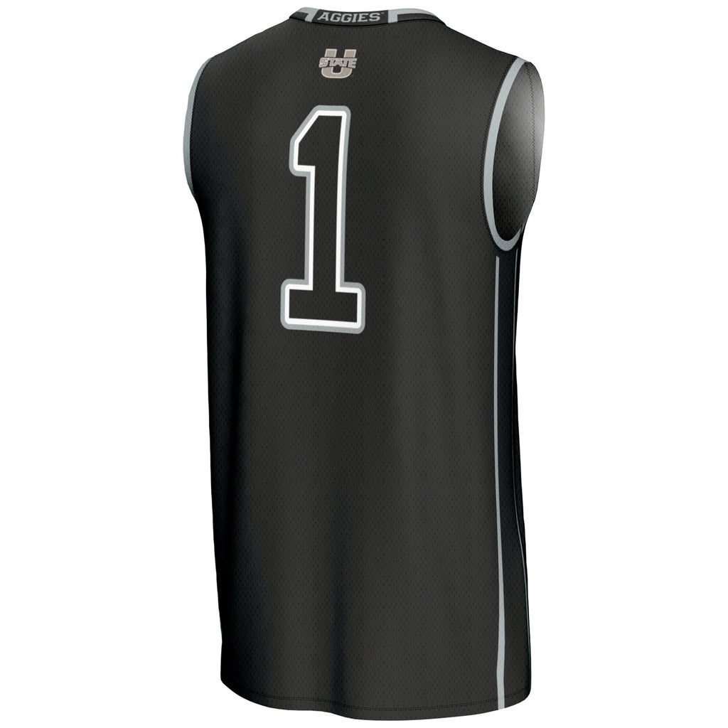 #1 Utah State Aggies Lightweight Basketball Jersey - Black