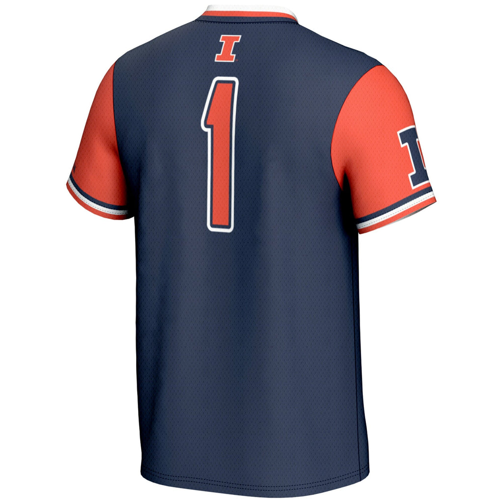 #1 Illinois Fighting Illini Lightweight Softball Jersey - Navy