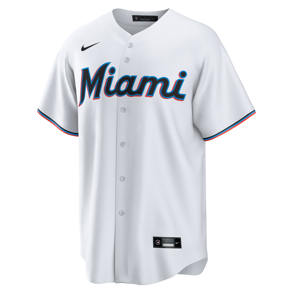 Miami Marlins Griffin Conine White Home Replica Baseball Jersey