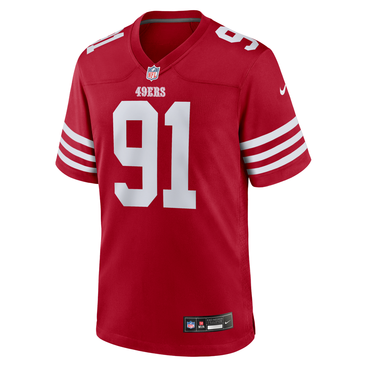 San Francisco 49ers Sam Okuayinonu Scarlet Team Game Football Jersey