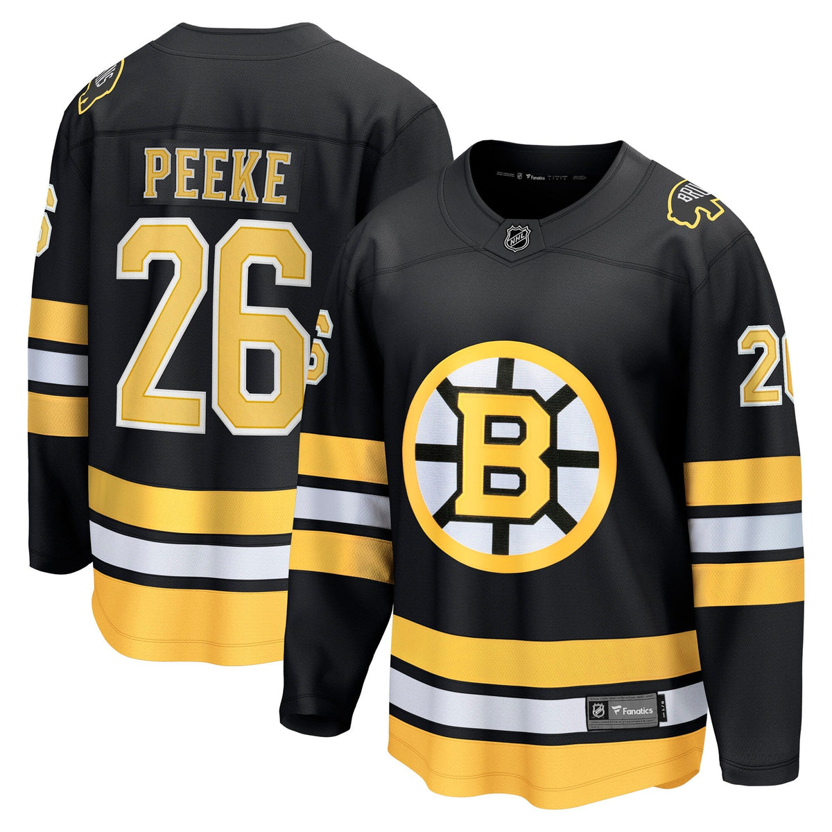 Boston Bruins Andrew Peeke Black Home Breakaway Player Hockey Jersey