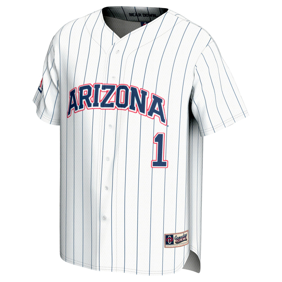 #1 Arizona Wildcats Lightweight Baseball Fashion Jersey - White