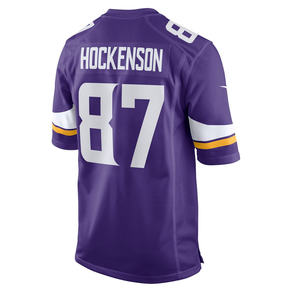 Minnesota Vikings T.J. Hockenson Purple Game Player Football Jersey