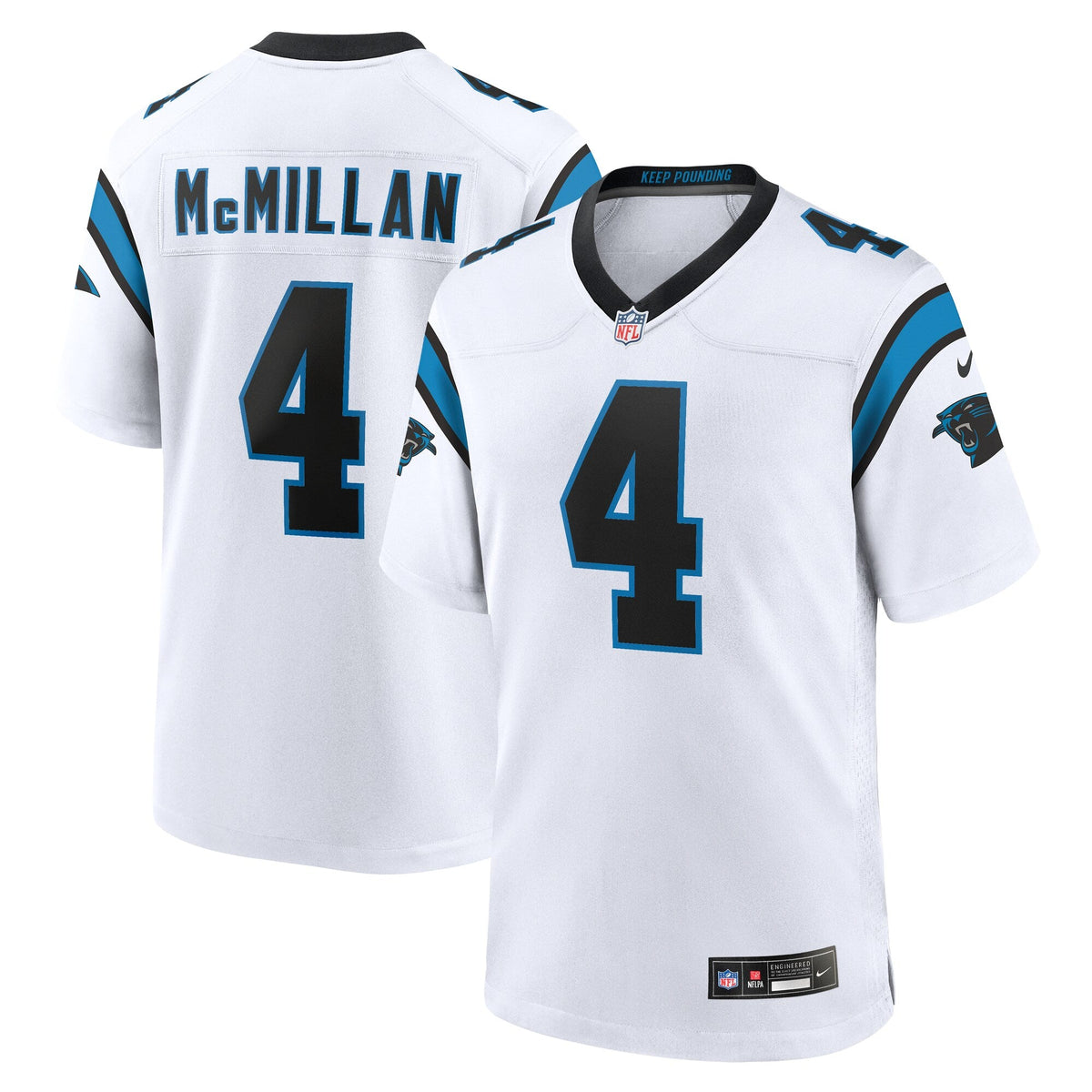 Carolina Panthers Tetairoa McMillan White Game Football Jersey