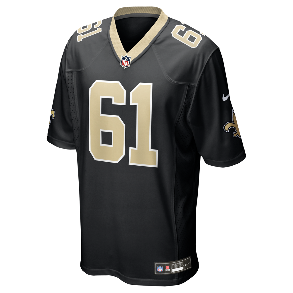 New Orleans Saints Drew Desjarlais Black Game Player Football Jersey