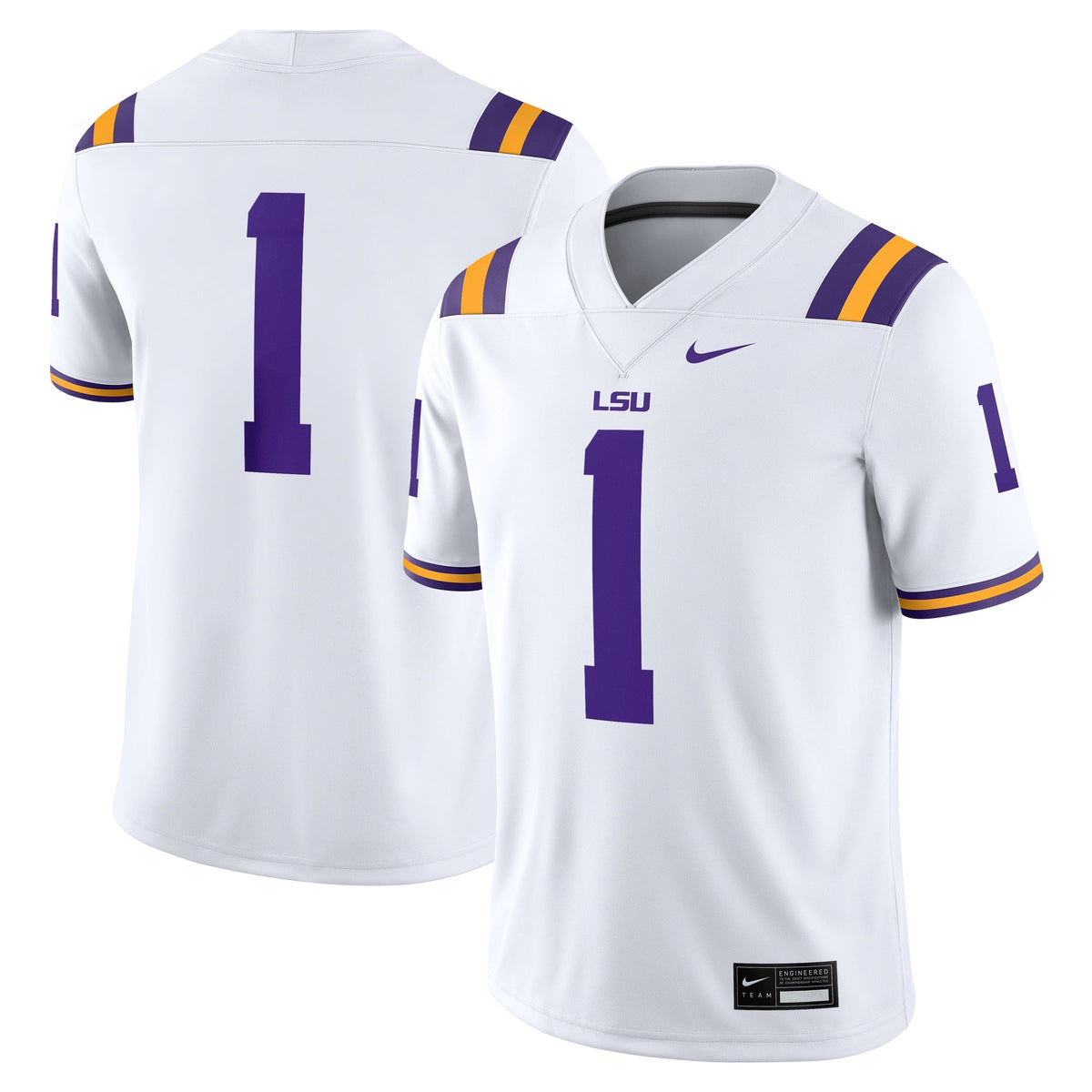 #1 LSU Tigers Game Jersey - White